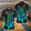 BlueJose Bowling And Pins Panther Flame Customized Name 3D Shirt (4 Colors)
