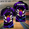 BlueJose Bowling And Pins Wave Sea Customized Name, Team Name 3D Shirt (4 Colors)
