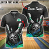 BlueJose Bowling And Pins Dark Skull Strike Customized Name, Team Name 3D Shirt (4 Colors)