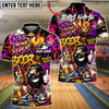 BlueJose Bowling And Pins Beer Graffiti Character Funny Drunk Customized Name, Team Name 3D Shirt (4 Colors)