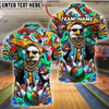 BlueJose Bowling And Pins Funny Eagle Graffiti Customized Name, Team Name 3D Shirt (4 Colors)