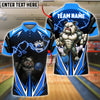 BlueJose Bowling Lightning Bulldog Customized Name, Team Name 3D Shirt (4 Colors)