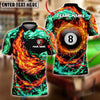 BlueJose Billiards 8 Ball Double Firestorm Personalized Name Shirt (4 Colors)