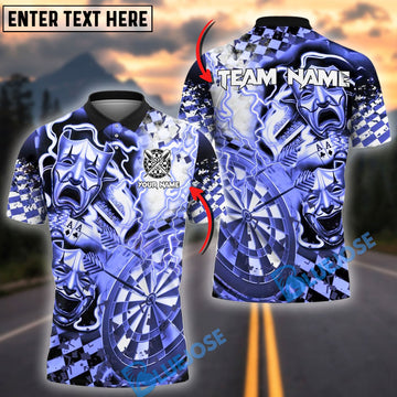 BlueJose Darts Electric Theatrical Multicolor Options Personalized Name Shirt (4 Colors)