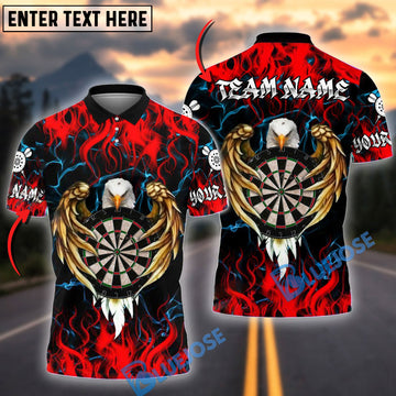 BlueJose Darts Fire Eagle Multicolor Options Personalized Name Shirt (4 Colors)
