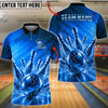 BlueJose Bowling Golden Strike Ball & Pins Explosion Customized Name, Team Name 3D Shirt (6 Colors)