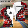 BlueJose Bowling & Pins Flame Motion Leopard Skin Design Customized Name, Team Name 3D Shirt (6 Colors)