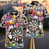 BlueJose Darts Graffiti Never Give Up Character Leopard Skin Multicolor Options Personalized Name Shirt (5 Colors)