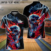 BlueJose Bowling And Pins Flaming Skull Strike Down Customized Name, Team Name 3D Shirt (4 Colors)