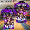 BlueJose Bowling And Pins Cute Leopard Girl Strike Graffiti Style Customized Name, Team Name 3D Shirt (6 Colors)