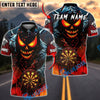 BlueJose Darts Flame Skull Dartboard Multicolor Options Personalized Name Shirt (4 Colors)