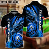 BlueJose Billiards 8 Ball Dragon Fire Light Personalized Name Shirt (4 Colors)