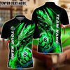 BlueJose Billiards 8 Ball Dragon Fire Light Personalized Name Shirt (4 Colors)