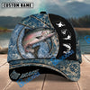 BlueJose Fishing Blue Marble Splash Design Personalized Name Classic 3D Cap Personalized Cap (13 Breeds)