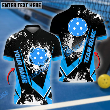 BlueJose Pickleball Ball Crack Personalized Name, Team Name Unisex Shirt (4 Colors)