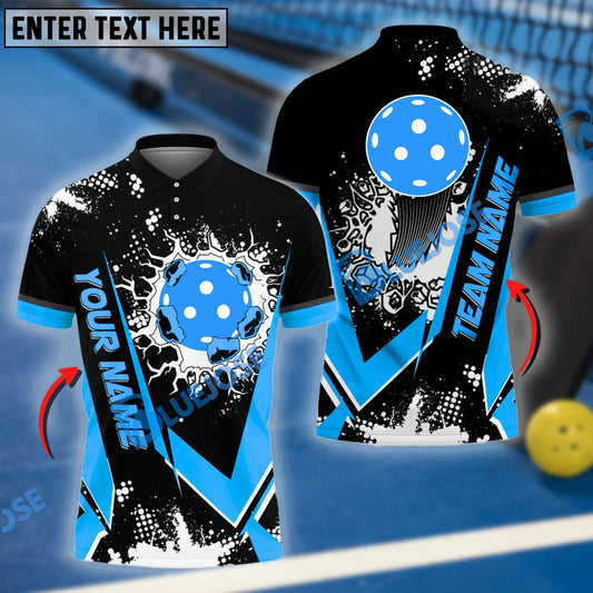 BlueJose Pickleball Ball Crack Personalized Name, Team Name Unisex Shirt (4 Colors)