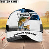 BlueJose Fishing Blue Smoke Hexagon Pattern Personalized Cap (12 Breeds)
