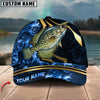 BlueJose Fishing Blue Ocean Wave & Gold Geometric Personalized Cap (12 Breeds)