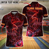 BlueJose Bowling And Pins Eagle Neon Style Customized Name, Team Name 3D Shirt (4 Colors)