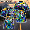 BlueJose Darts Colorblast Cartoon Character Customized Name, Team Name 3D Shirt (4 Colors)