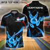 BlueJose Bowling And Pins Golden Crown Customized Name, Team Name 3D Shirt (4 Colors)