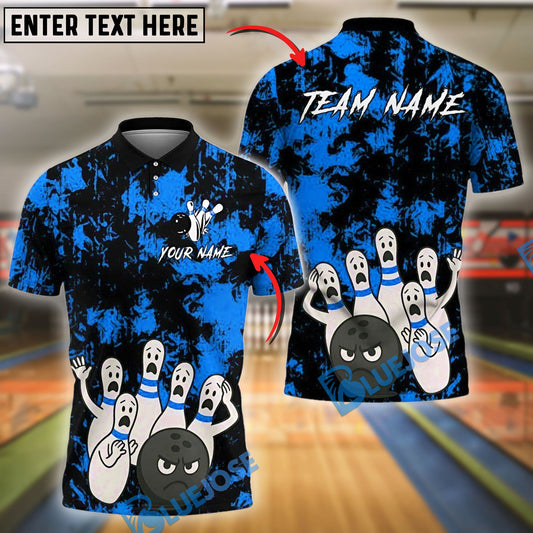 BlueJose Bowling And Pins Scared Pins Chaos Customized Name, Team Name 3D Shirt (4 Colors)