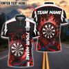 BlueJose Darts Flaming Dartboard Blaze Customized Name, Team Name 3D Shirt (4 Colors)