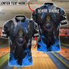BlueJose Bowling And Pins Magic Flame Wizard Customized Name, Team Name 3D Shirt (4 Colors)