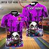 BlueJose Bowling And Pins Evil Panda Halloween Haunted Street Pumpkin Ball Customized Name, Team Name 3D Shirt (4 Colors)