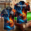 BlueJose Billiards Ball 8 Fire Hand Dual Flame Personalized Name, Team Name Unisex Shirt (4 Colors)