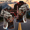 BlueJose Darts Wolf Lava Cracks Customized Name, Team Name 3D Shirt (4 Colors)