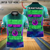 BlueJose Neon Bowling Quote Shirt ‚Äö√Ñ√¨ "Top Secret" Customized Name, Team Name 3D Shirt (4 Colors)