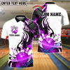 BlueJose Bowling And Pins Storm Contrast Style Customized Name, Team Name 3D Shirt (4 Colors)