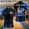 BlueJose Bowling And Pins Funny Slogan Team Uniform Style Customized Name, Team Name 3D Shirt (4 Colors)