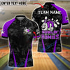 BlueJose Bowling And Pins Funny Slogan Team Uniform Style Customized Name, Team Name 3D Shirt (4 Colors)
