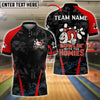BlueJose Bowling And Pins Funny Slogan Team Uniform Style Customized Name, Team Name 3D Shirt (4 Colors)