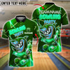 BlueJose Bowling And Pins Neon Shark Theme Bowling Party Customized Name, Team Name 3D Shirt (4 Colors)