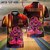 BlueJose Bowling Neon Cartoon Ball Cyber Glow Customized Name, Team Name 3D Shirt (4 Colors)