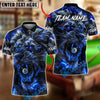 BlueJose Billiards 8 Ball Lion Fire Glow Personalized Name, Team Name Unisex Shirt (4 Colors)