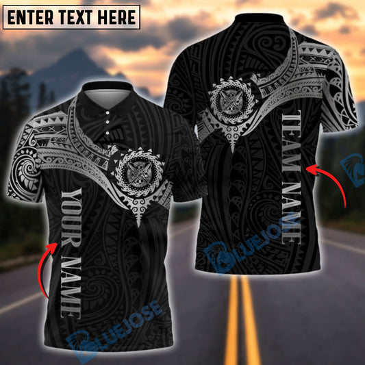 BlueJose Darts Golden Tribal Pattern Customized Name, Team Name 3D Shirt (4 Colors)