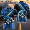 BlueJose Darts Dartboard King Cartoon Flame Customized Name, Team Name 3D Shirt (4 Colors)