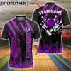 BlueJose Bowling And Pins Flames Strikes Customized Name, Team Name 3D Shirt (4 Colors)