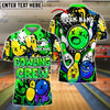 BlueJose Bowling Crew Graffiti Customized Name, Team Name 3D Shirt (4 Colors)