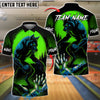 BlueJose Bowling And Pins Werewolf Eyes Moon Customized Name, Team Name 3D Shirt (4 Colors)