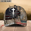 BlueJose Hunting Cross Antler Skull & Rifles USA Flag Design Customized Name Cap