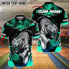BlueJose Bowling And Pins White Tiger Fury Customized Name, Team Name 3D Shirt (4 Colors)