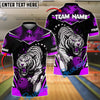 BlueJose Bowling And Pins White Tiger Fury Customized Name, Team Name 3D Shirt (4 Colors)