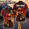 BlueJose Darts Flaming Skeleton Warrior Neon Customized Name, Team Name 3D Shirt (4 Colors)