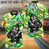 BlueJose Bowling And Pins Funny Gorilla Graffiti Customized Name, Team Name 3D Shirt (4 Colors)