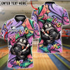 BlueJose Bowling And Pins Funny Gorilla Graffiti Customized Name, Team Name 3D Shirt (4 Colors)